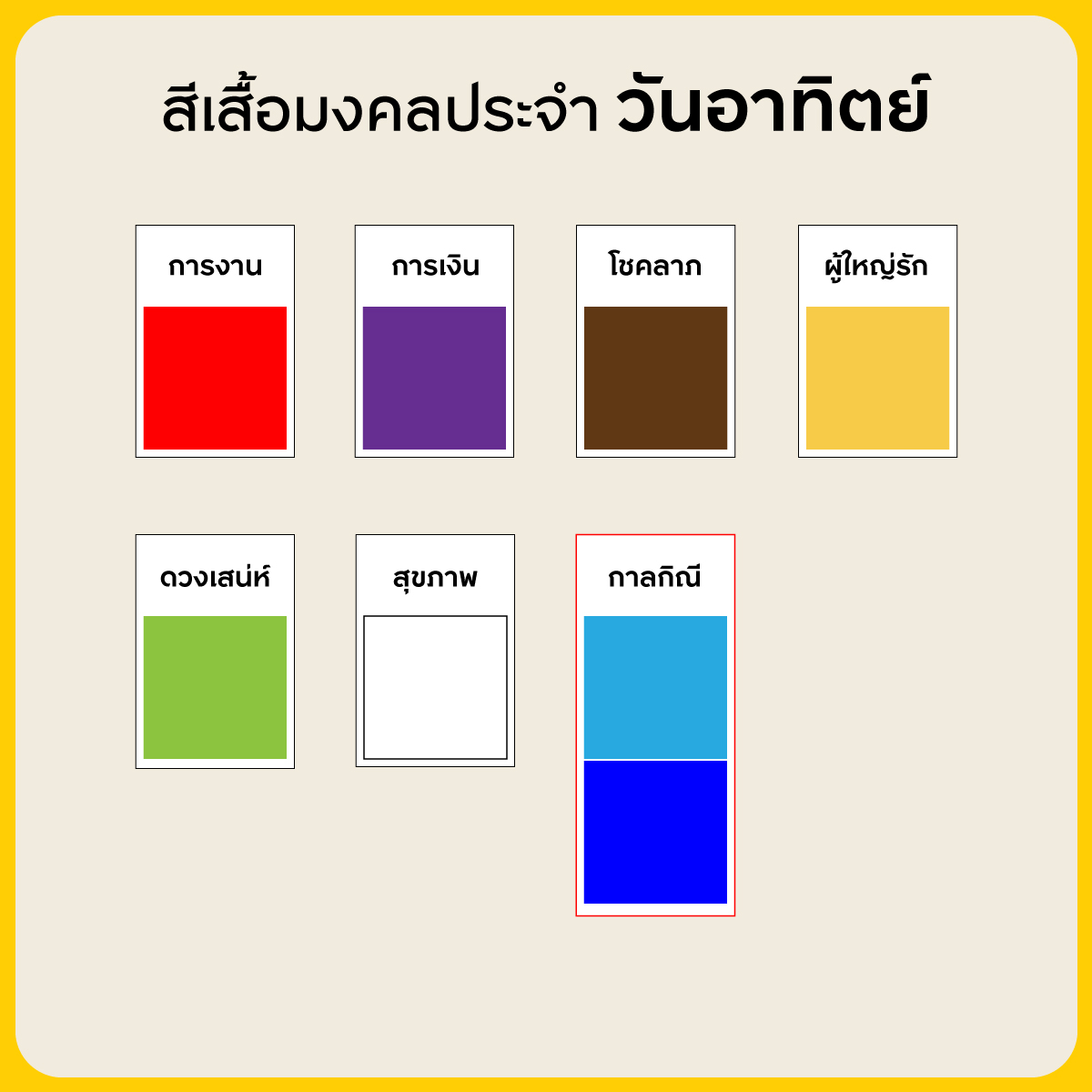 สีเสื้อมงคลประจําวันอาทิตย์ 2566