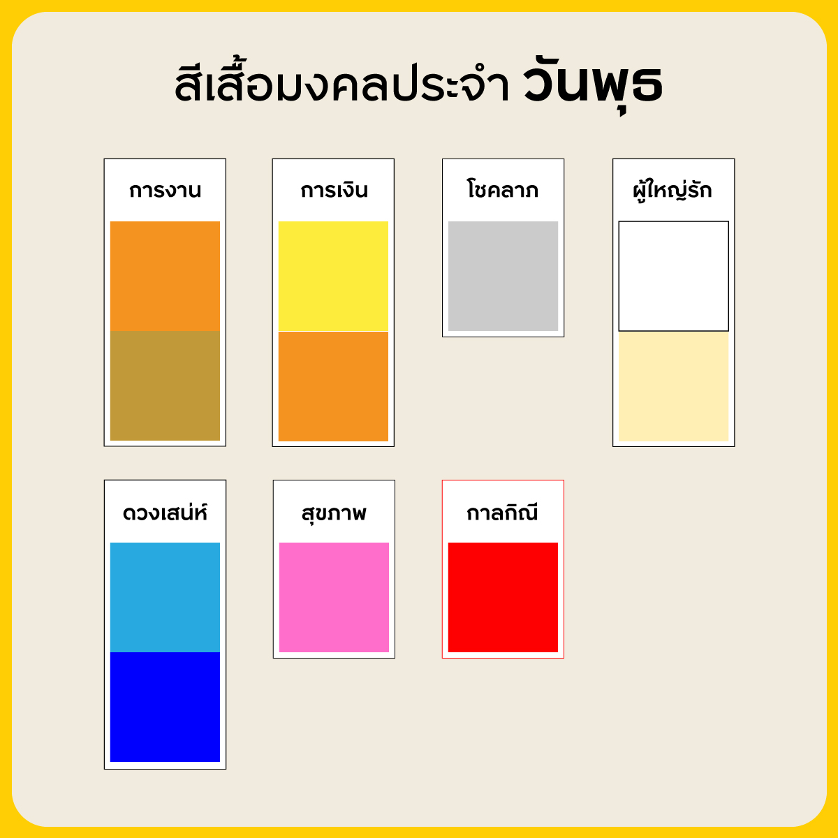 สีเสื้อมงคลประจําวันพุธ 2566