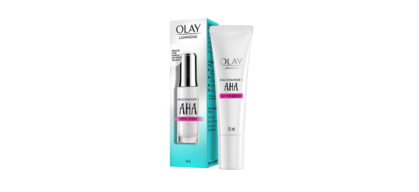 เซรั่มลดรอยสิวผิวแพ้ง่ายจาก Olay Niacinamide + AHA Serum