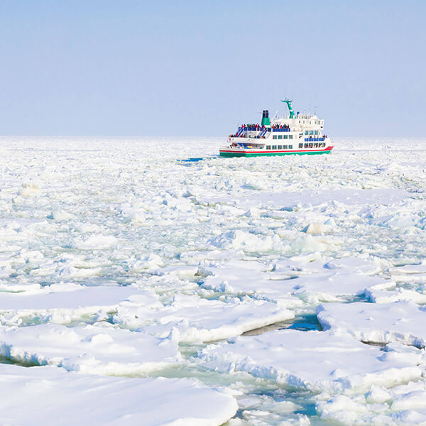 ธารน้ำแข็งอะบาชิริเป็นที่เที่ยวฮอกไกโดในทะเลโอค็อตสค์